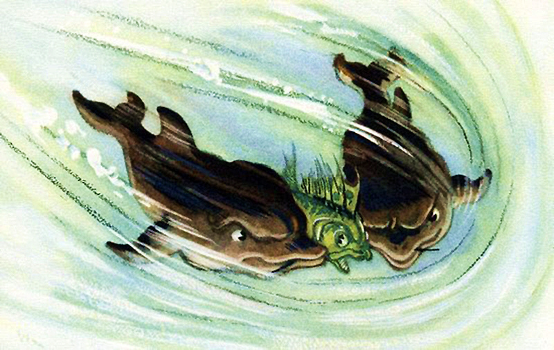 V.Milachevski, 'Les dauphins et le goujon'